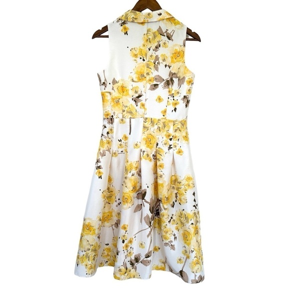 JH fit & flare dress, sleeveless, v-neck, midi length, floral watercolour print - Picture 9 of 16